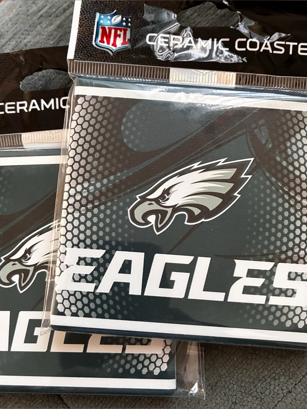 Columbia Philadelphia Eagles Ceramic Coaster Set - Green, White, Black
